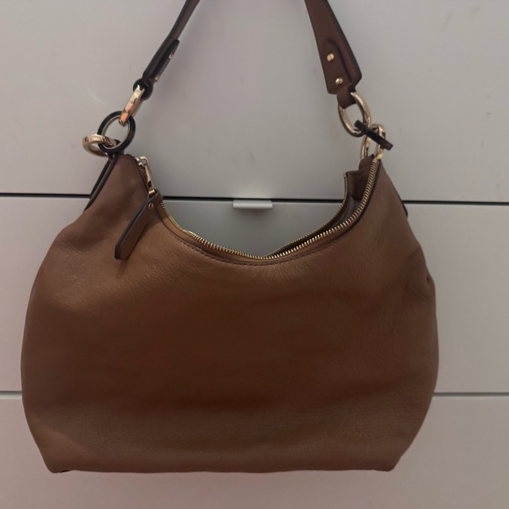 Michael Kors Chocolate Brown Leather Hobo Bag – Classic Everyday Shoulder Bag - Picture 2 of 9